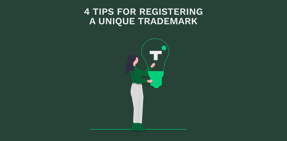 An icon with a lady holding a light bulb which representing the blog post of 4 Key Tips for Successful Trademark Registration